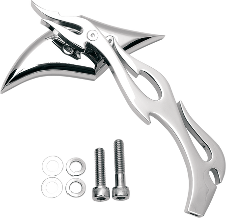 Mirror - Gothic/Flame - Side View - Diamond - Chrome - Right - Each