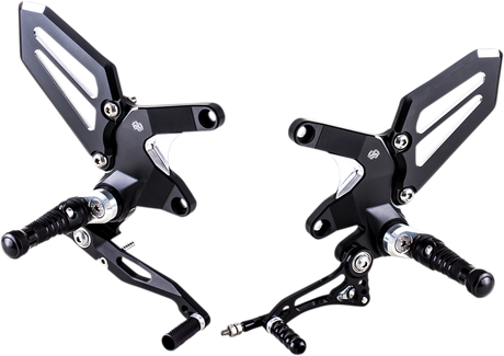 Adjustable Rearset - Black/Silver - Kawasaki 2018 - 2021