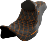 Pro Series SDC Performance Seat - with Backrest - Orange Stitch - FLH/FLT \'08-\'23 2008 - 2023