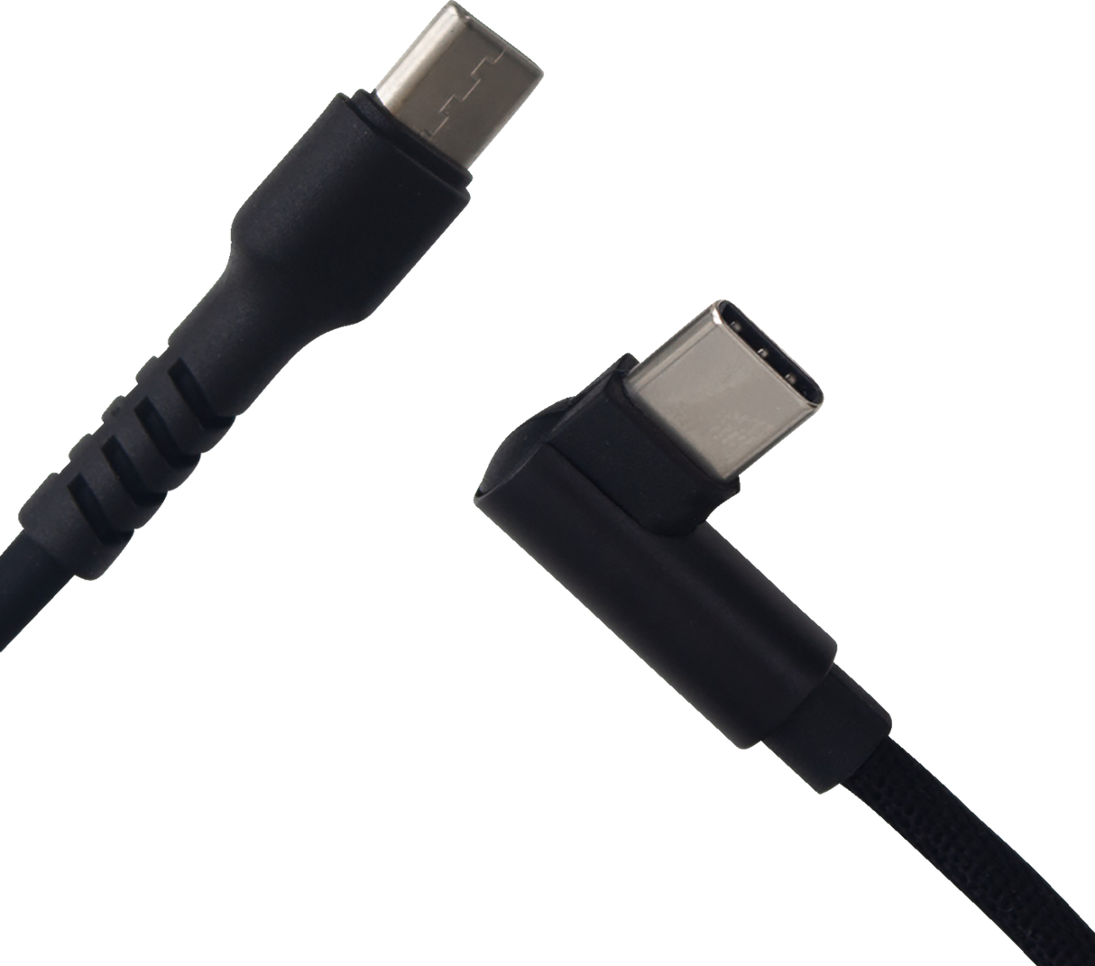 USB to 90° USB-C Cable - Charger - Single-End - 12\"