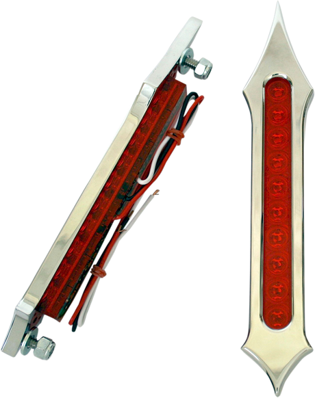 Bag Light - Tribal Slotted - Red Lens - Chrome