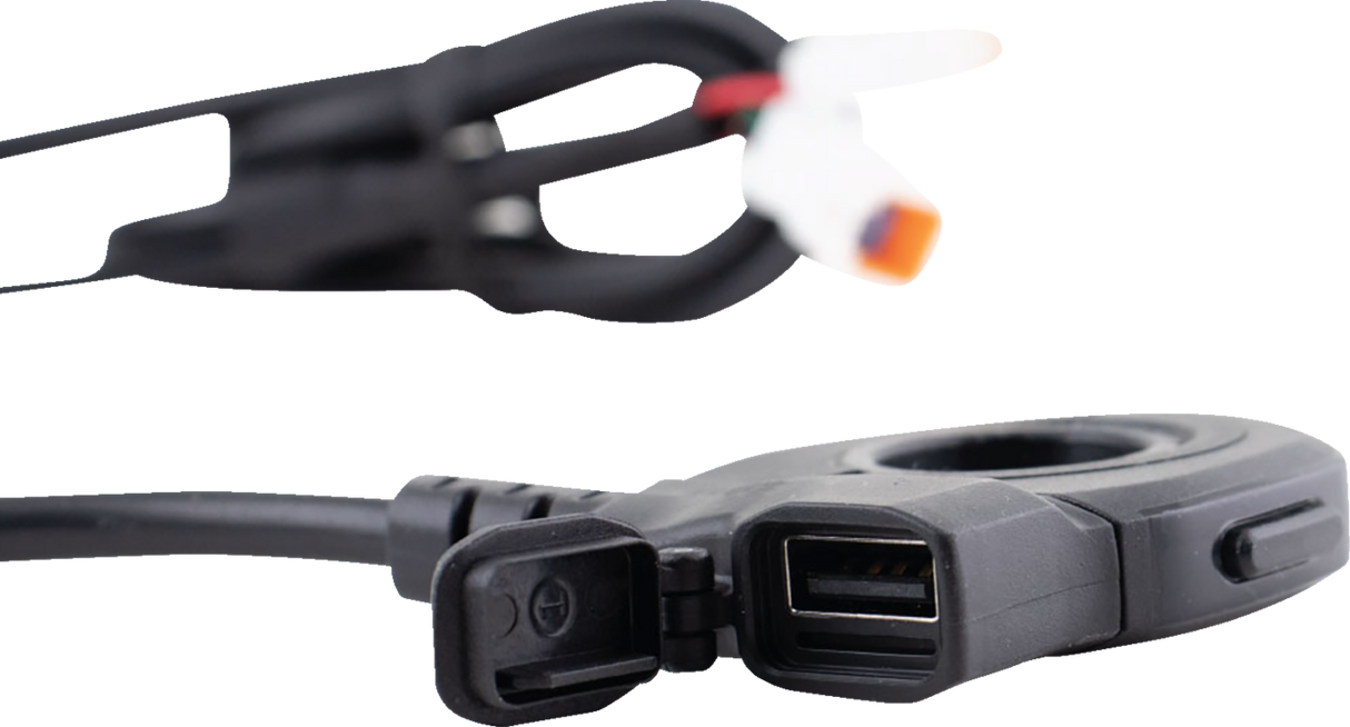 Heated Grip Thumb Switch - USB-A Charger - Black