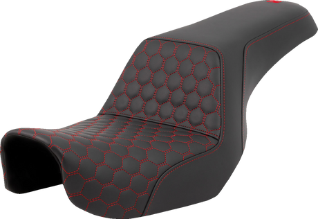 Step-Up Seat - Honeycomb - Red Stitching - Dyna \'06-\'17 2006 - 2017