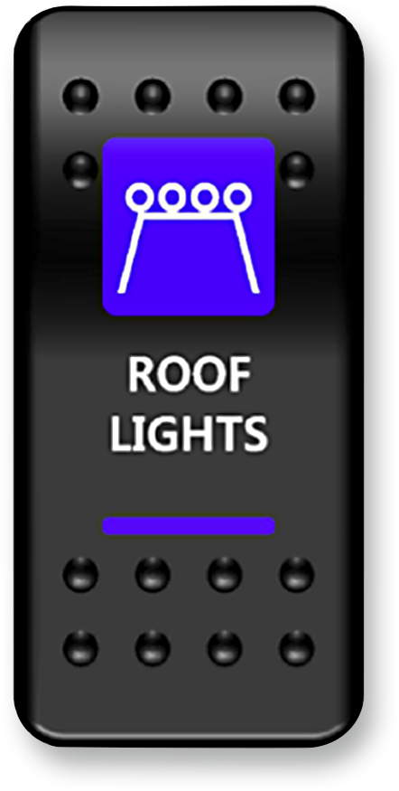 Rocker Switch - Roof Light - Blue