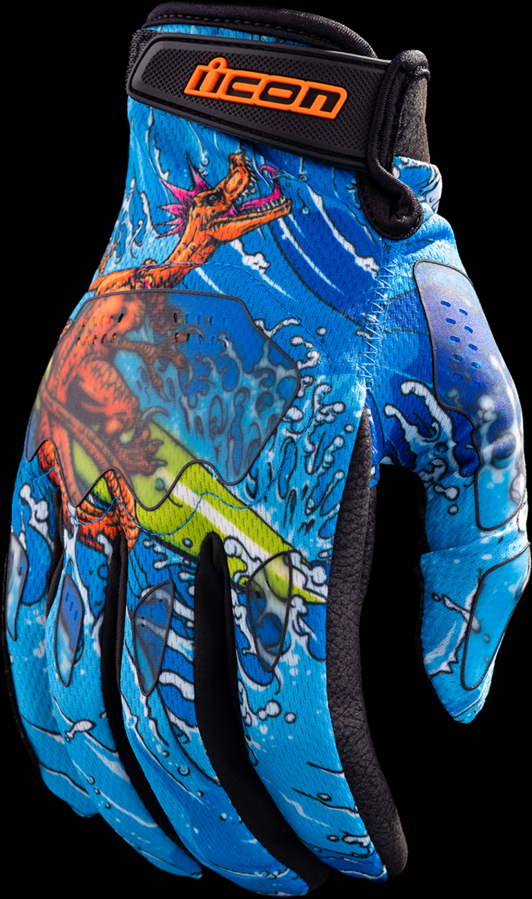 Hooligan™ Dino Fury Gloves - Blue - Small