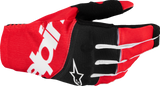 Techstar MX Gloves - Black/Bright Red - Large