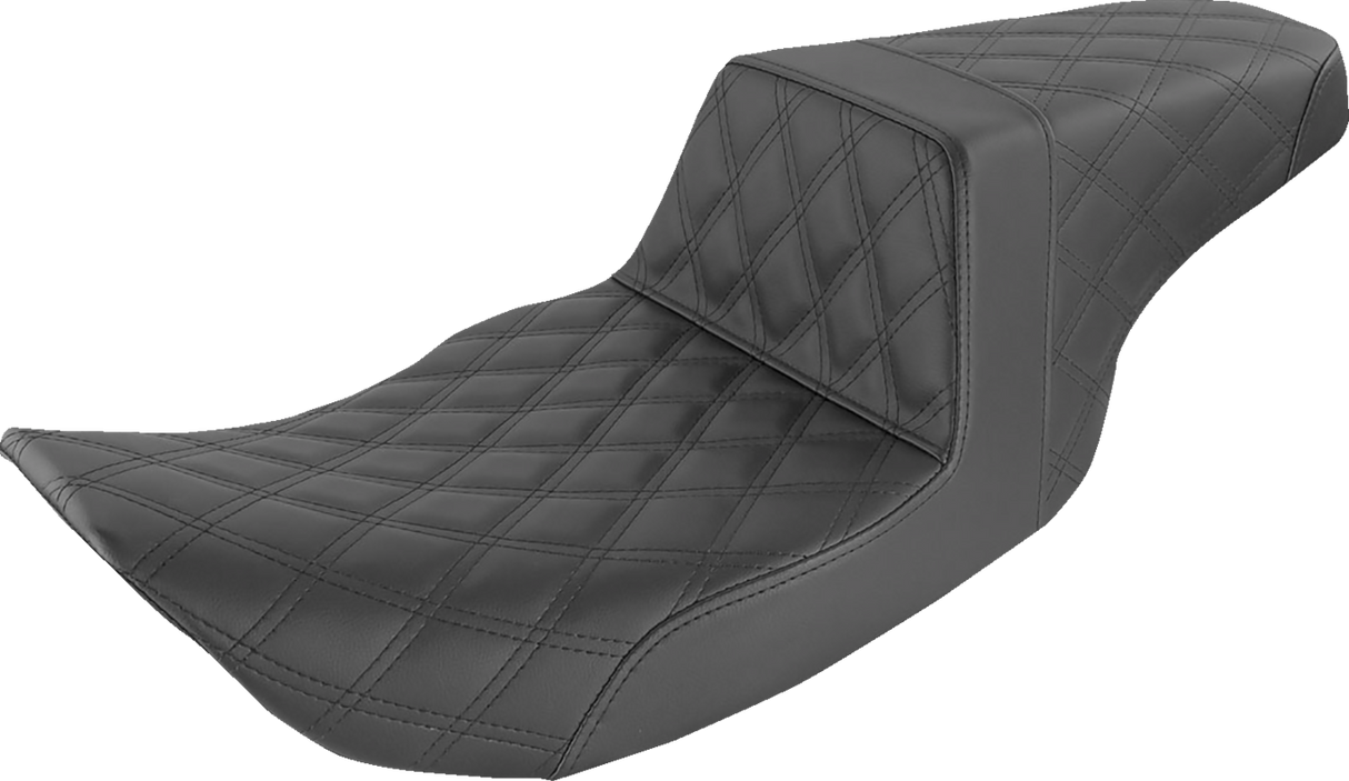 Step-Up Seat - Full Lattice Stitch - Black - FLHR/FLHX 1997 - 2007