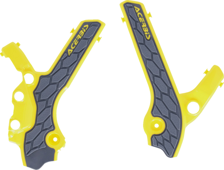 X-Grip Frame Guards - Gray/Yellow - DR-Z 400S/E/SM 2000 - 2024