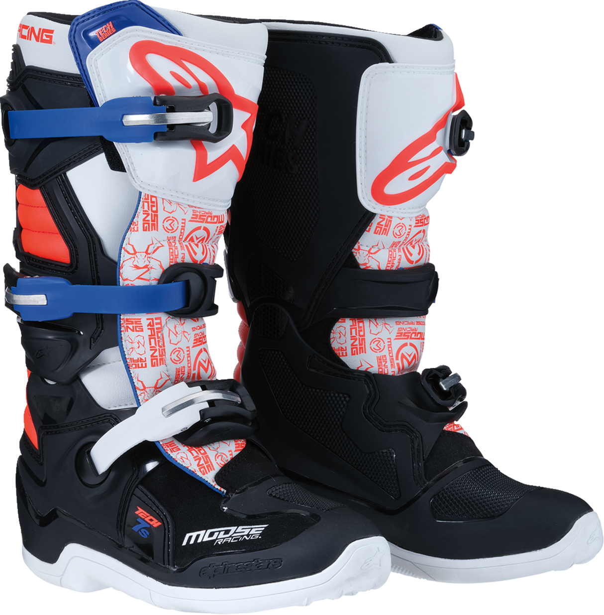 Youth Tech 7S Boots - Black/White/Red/Blue - US 4