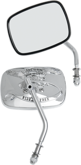 Mirrors - Live To Ride - Side View - Rectangle - Chrome - Pair