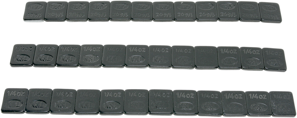 Wheel Weights - Rectangle - Adhesive Stick-On - Black - 36 Pack
