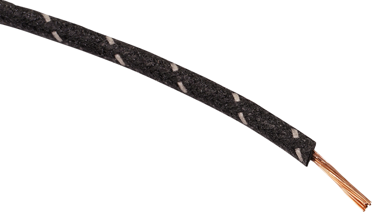 25\' Cloth-Braided Wire Spool - 16 Gauge - Black/White