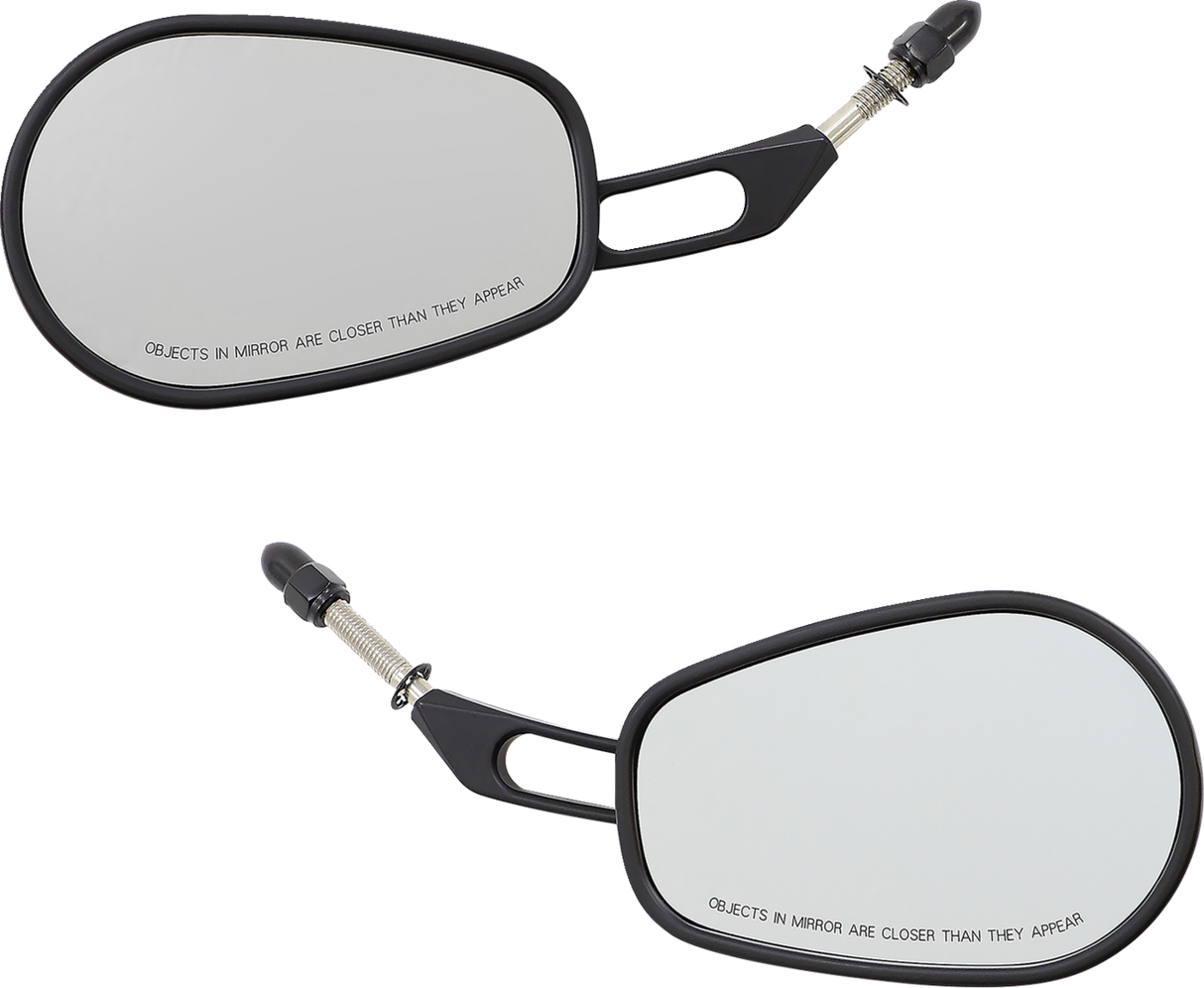 Mirror - Thru-Mount - Side View - Oval - Black