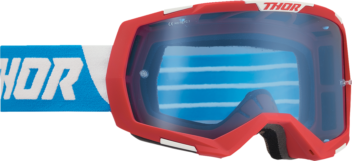 Regiment Goggle - Red/White/Blue - Blue Lens