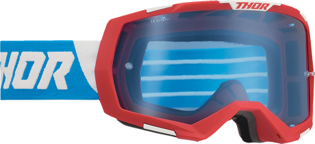 Regiment Goggle - Red/White/Blue - Blue Lens