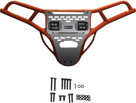 Front Bumper/Skid Plate with White Lights - Orange - RZR XP 1000 2024 - 2025