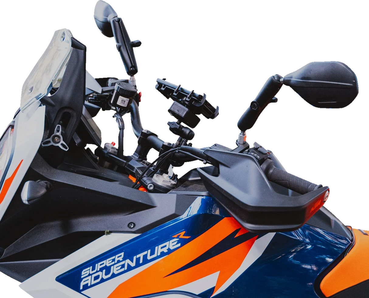 Tough-Mirror™ - Side View - Oval - Black - Left/Right - Long Arm