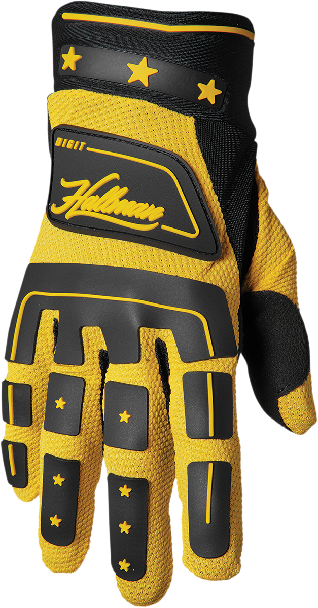 Hallman Digit Gloves - Black/Yellow - XS