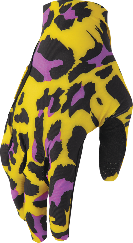 SPORTMODE Cheetah Gloves - Yellow/Purple - Small