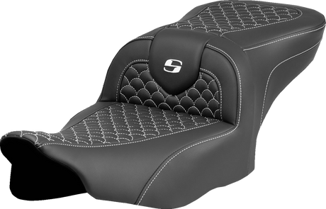 Roadsofa™ Seat - Dragon Scale Stitch - White Stitch - w/o Backrest - FLTR/FLHX \'23-\'24 2023 - 2024
