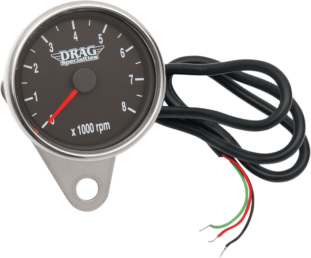Mini Electronic Tachometer - Polished - Backlit LED Black Face - 2.4\" 1986 - 2003