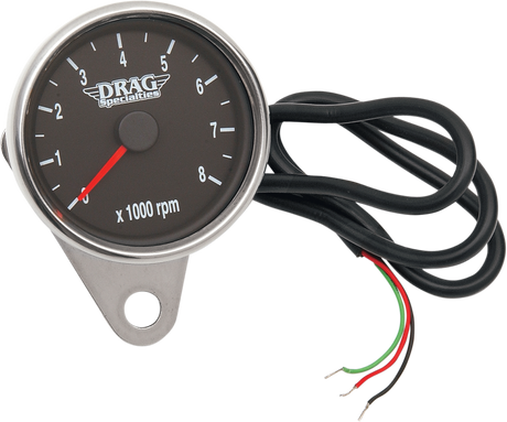 Mini Electronic Tachometer - Polished - Backlit LED Black Face - 2.4\" 1986 - 2003