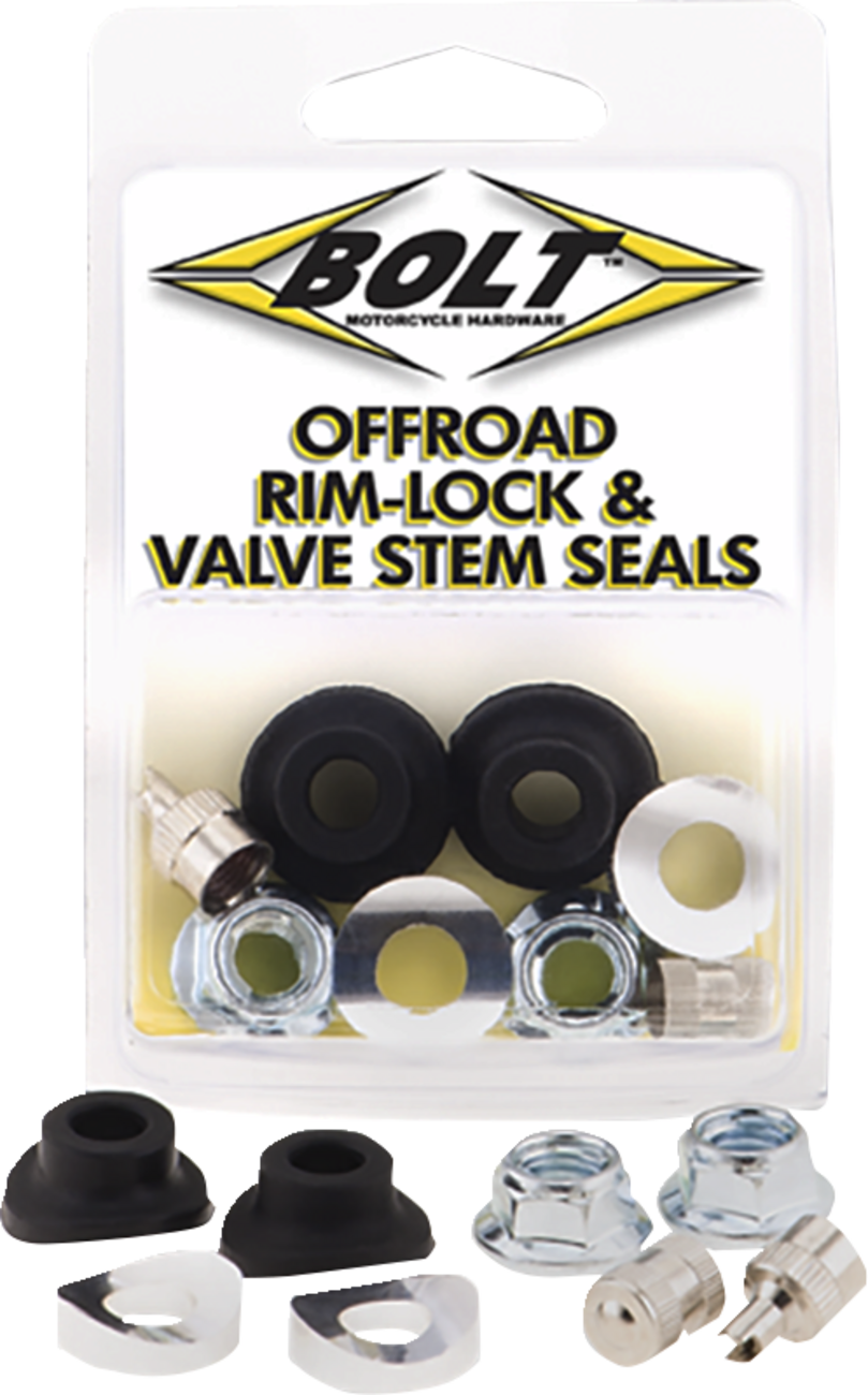 Rim Lock/Valve Stem/Seal Kit - Black/Silver