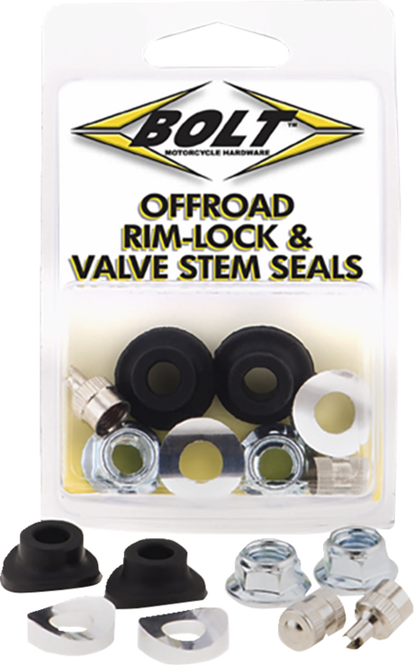 Rim Lock/Valve Stem/Seal Kit - Black/Silver