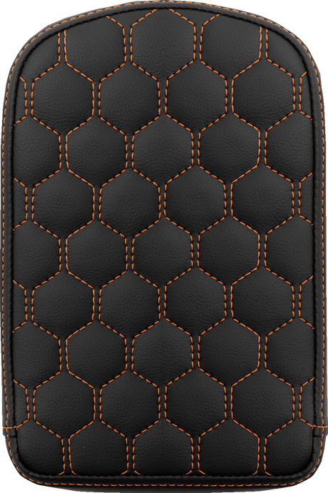 RoadSofa™ Sissy Bar Pad - Honeycomb - Orange Stitching