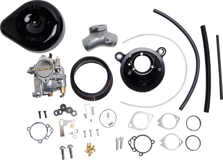 Super E Carburetor with Stealth Air Cleaner Kit - Gloss Black - Evolution Big Twin 1993 - 1999
