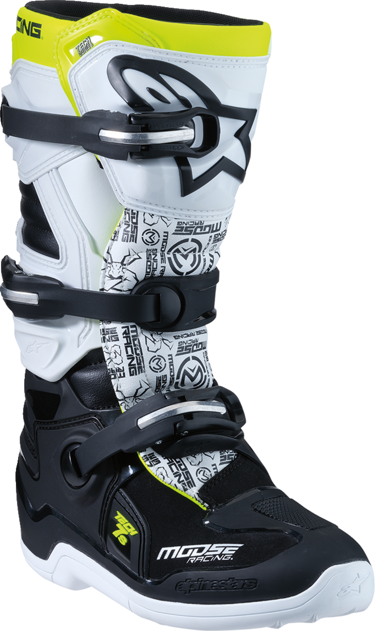 Youth Tech 7S Boots - Black/White/Yellow - US 3