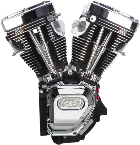 T143 Long Block Engine - Wrinkle Black and Chrome - Touring | Dyna 1999 - 2006