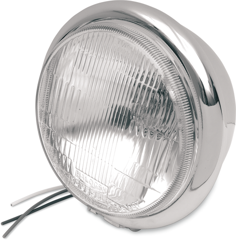 Bottom Mount H4 Headlight - 5-3/4\" - Chrome