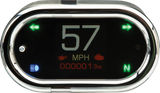 Handle Bar Mount Speedometer - With Signals - Oval - Chrome