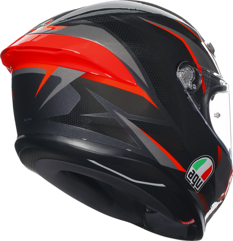 K6 S Helmet - Slashcut - Black/Gray/Red - XL