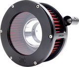 BA Air Cleaner Kit - Black/Clear with Red Filter - \'93-\'99 Evolution Big Twin 1993 - 1999