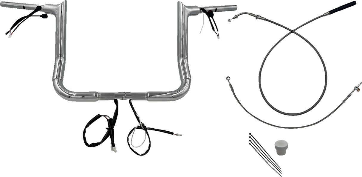 1-1/2\" EZ Install Pointed Top Handlebar - 12\" - Chrome 2023 - 2024