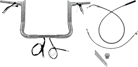 1-1/2\" EZ Install Pointed Top Handlebar - 12\" - Chrome 2023 - 2024