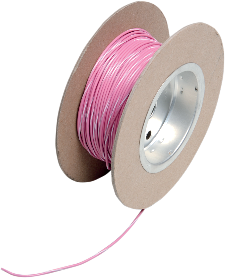 100\' Wire Spool - 18 Gauge - Pink/White