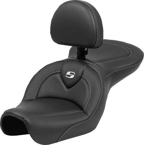 Roadsofa™ Seat - Carbon Fiber - Black Stitch - with Backrest - FL \'04-\'05 2004 - 2005