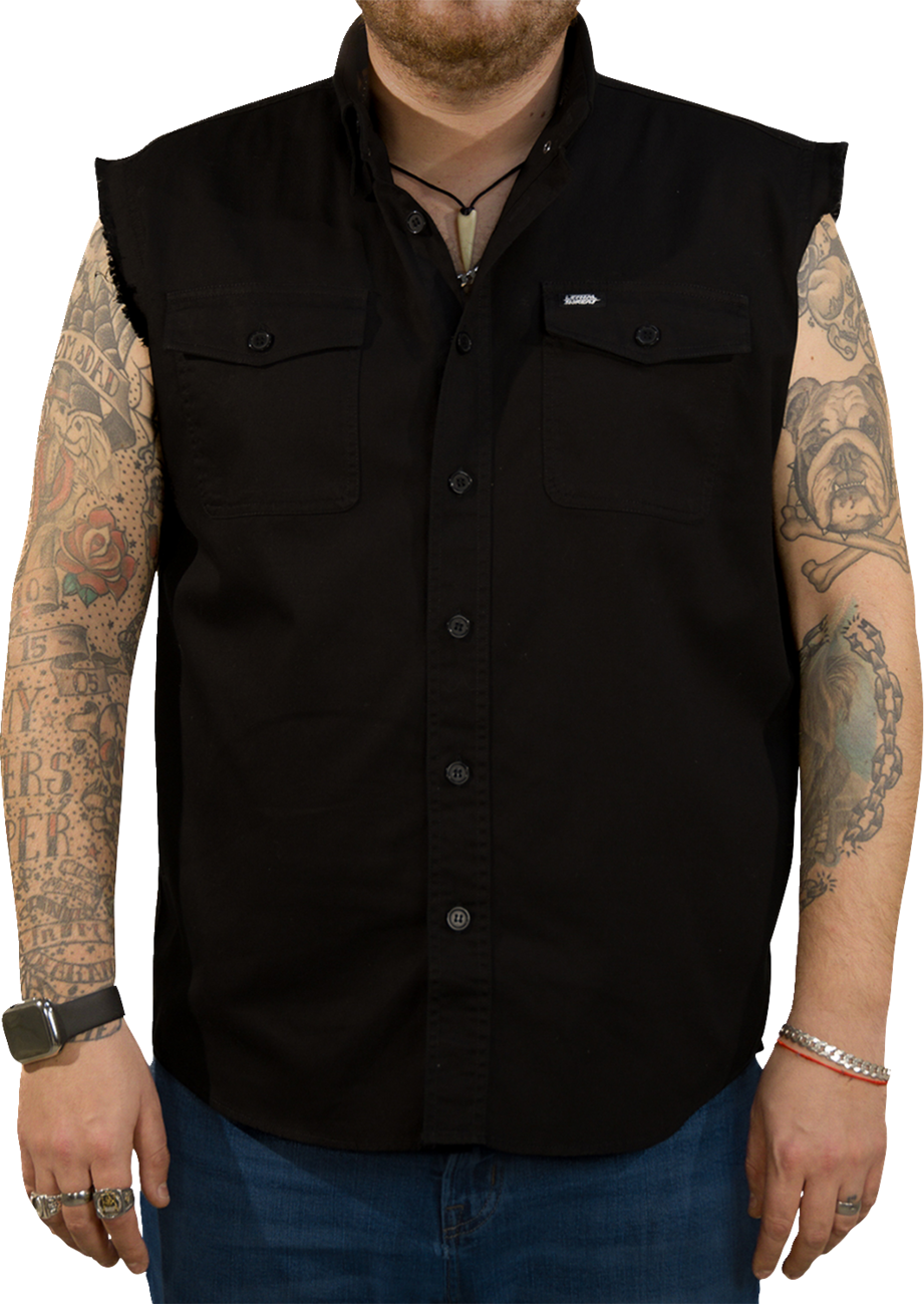 USA Skull Melt Sleeveless Shirt - Black - 2XL
