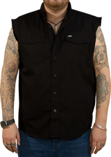 USA Skull Melt Sleeveless Shirt - Black - 2XL