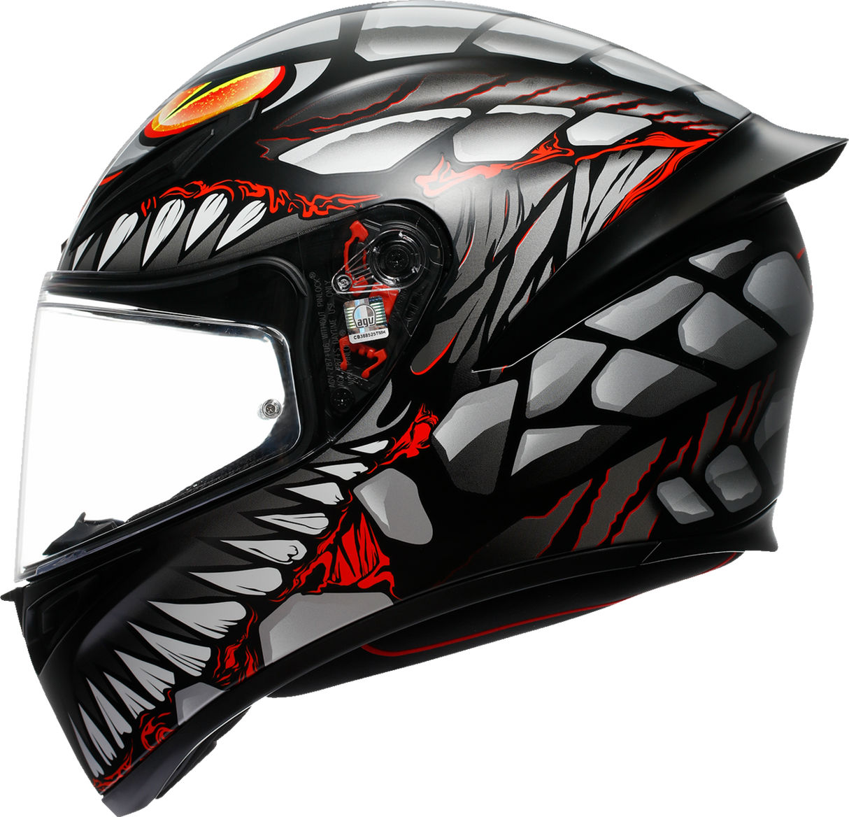K1 S Helmet - Lyzard - Matte Black/Gray/Red - XL