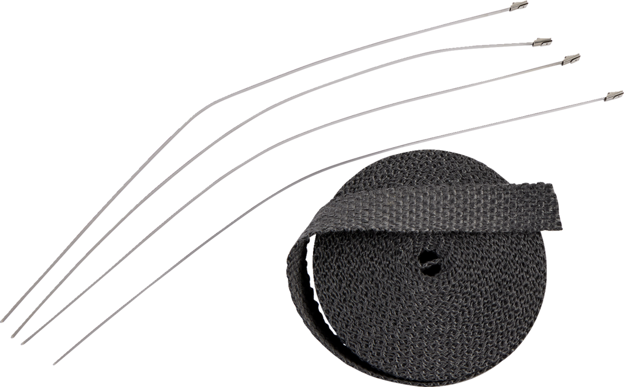 Exhaust Heat Wrap Kit with Ties - Black - 1\" x 25\'