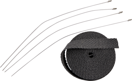 Exhaust Heat Wrap Kit with Ties - Black - 1\" x 25\'