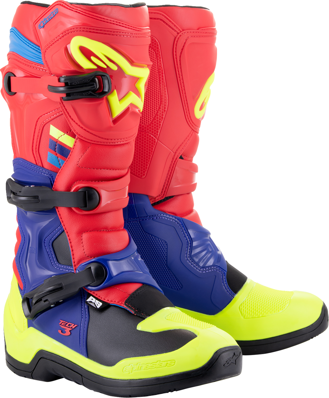 Tech 3 Boots - Red/Blue/Yellow Fluorescent - US 7