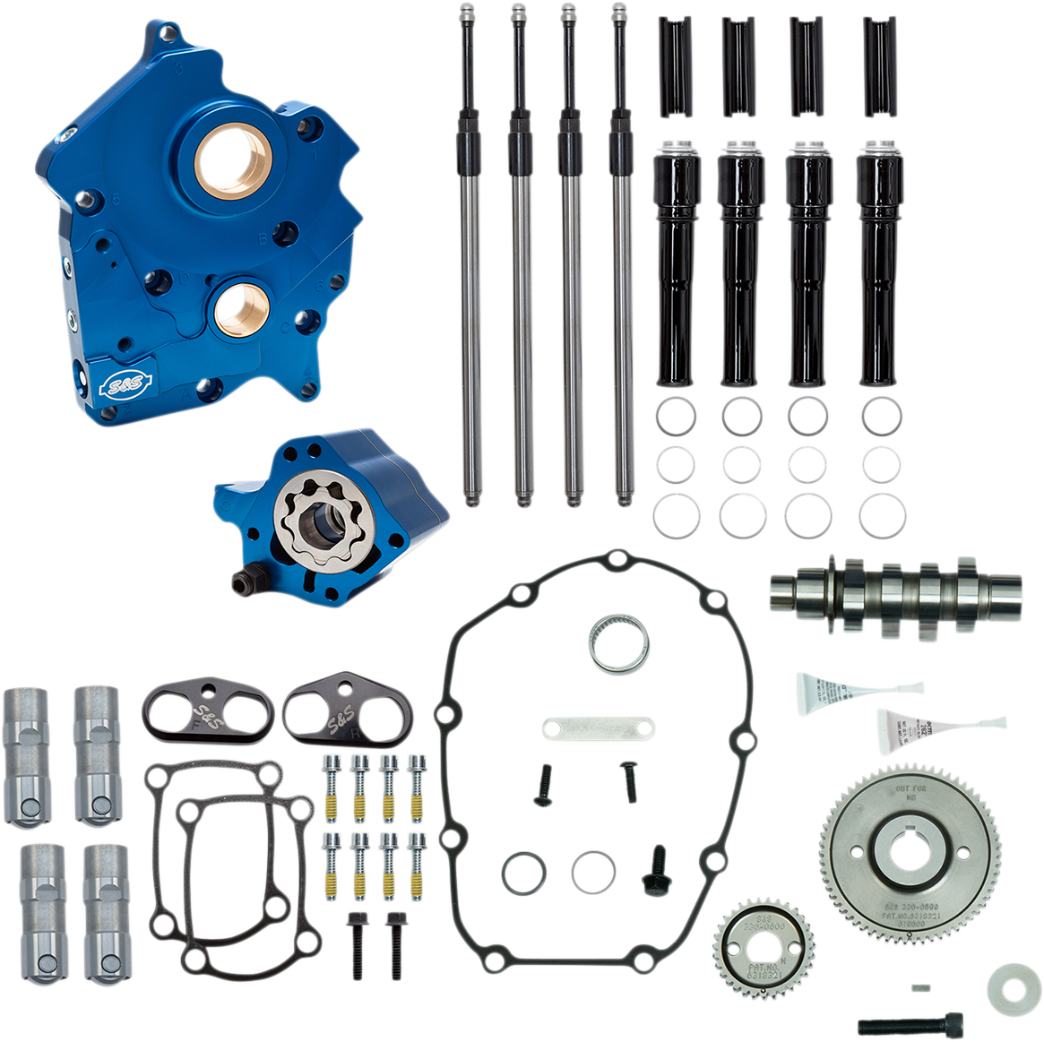 Cam Chest Kit with Plate - Gear Drive - Oil Cooled - 465 Cam - Black Pushrods - M8 2017 - 2020
