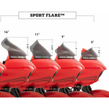 KLOCK WERKS  2310-0750 Sport Flare™ Windshield Flare™ Windshield - 11" - Tint - FLTR