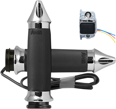 Grips - Heated - Custom Contour - Spike - TBW - Chrome 2008 - 2023