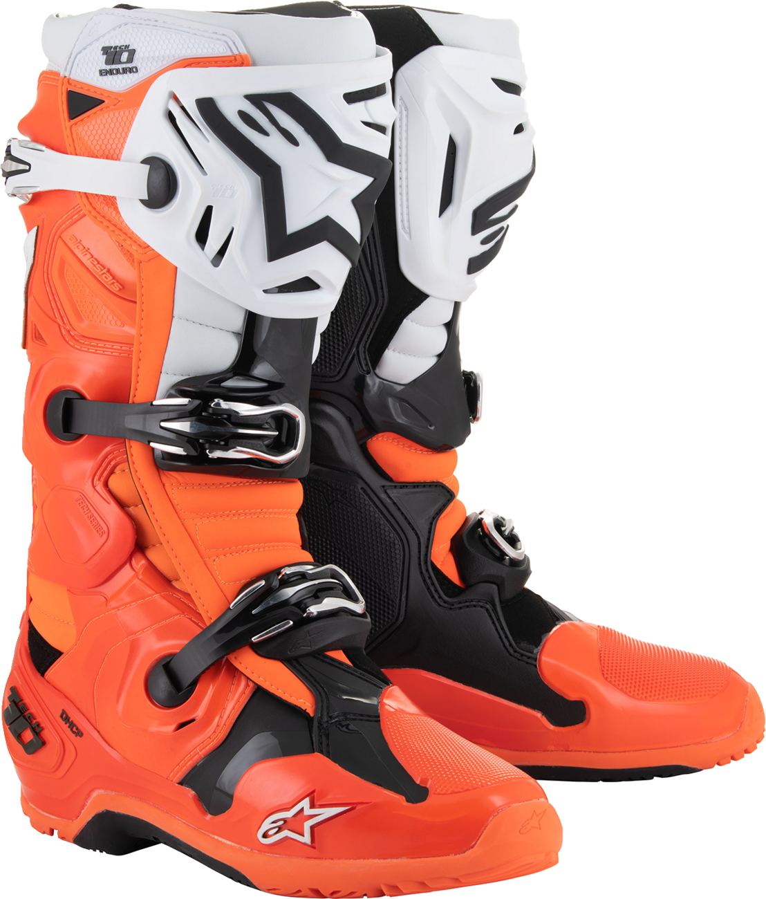 Tech 10 Enduro Boots - Fluorescent Orange/Black/White - US 12 / EU 47